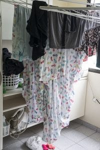 Drying clothes inside the home can cause damp